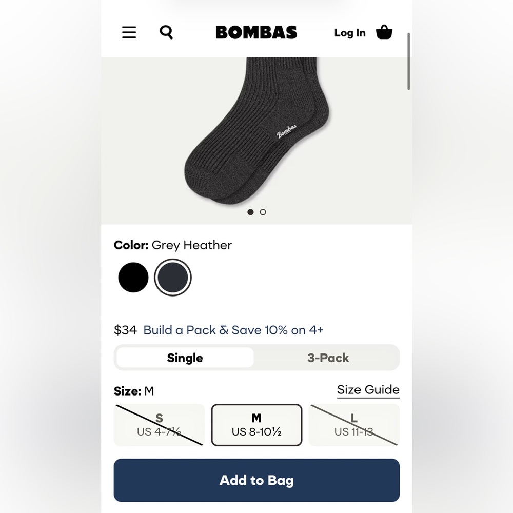 NWT Bombas cashmere blend socks - Picture 4 of 4